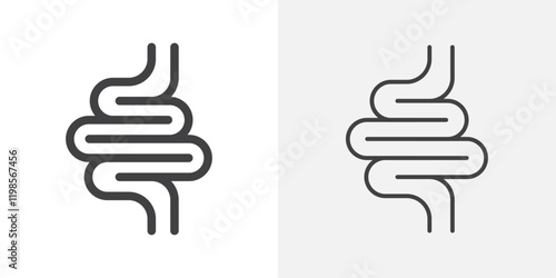 Intestines icons. flat and line style set