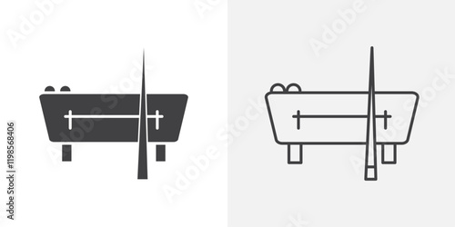 Pool table icons. flat and line style set