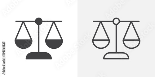 Scales icons. flat and line style set