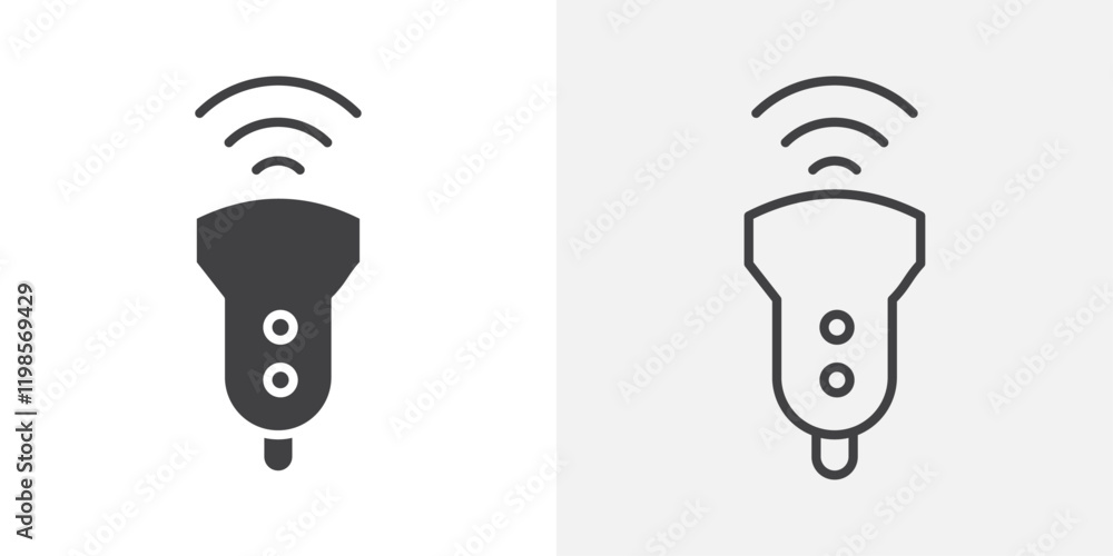 Ultrasound icons. flat and line style set Ultrasound icons. flat and line style set