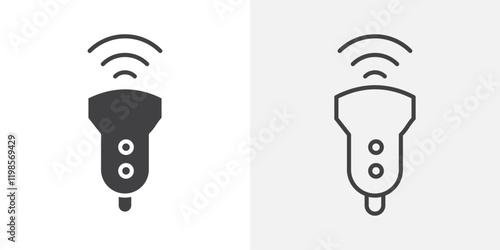 Ultrasound icons. flat and line style set