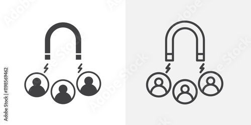 User engagement icons. flat and line style set