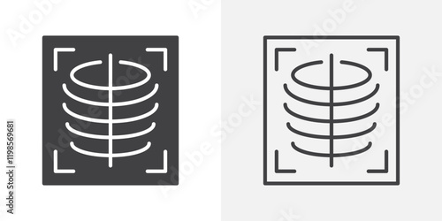 X-ray scan icons. flat and line style set