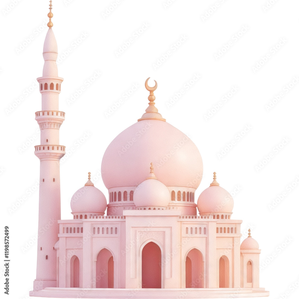 Obraz premium Pink and White Mosque