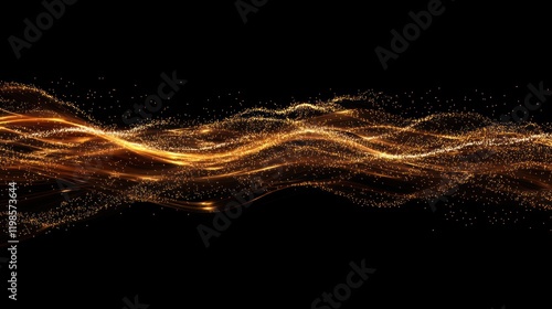 Golden Abstract Wave: A Digital Art Piece