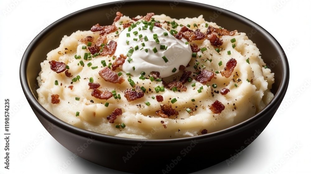 creamy mashed potatoes topped with a dollop creamy mashed potatoes topped with a dollop