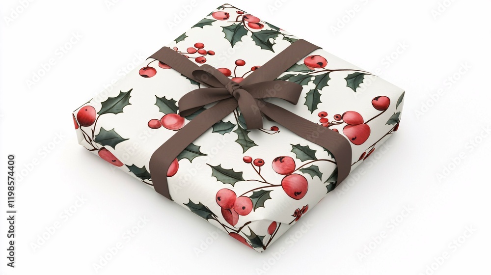 This isolated gift wrap mockup features an elegantly folded design on a pristine white backdrop, perfect for product showcases, holiday promotions, and branding initiatives. This isolated gift wrap mockup features an elegantly folded design on a pristine white backdrop, perfect for product showcases, holiday promotions, and branding initiatives.