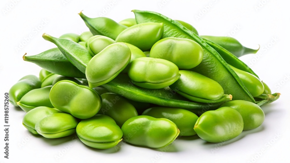 Fresh Lima Beans Isolated on White Background - High-Resolution Stock Photo Fresh Lima Beans Isolated on White Background - High-Resolution Stock Photo