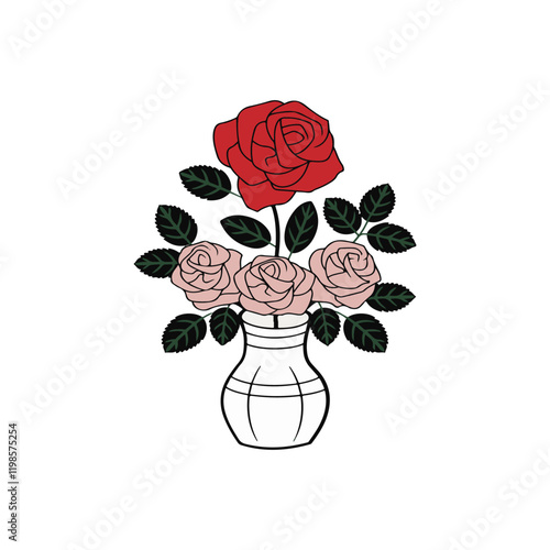 vector simple cute rose