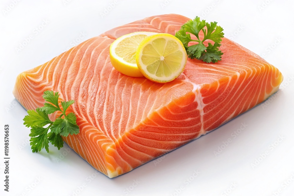 Fresh Salmon Steak, Raw Fish, 3D Render, Isolated, Seafood Fresh Salmon Steak, Raw Fish, 3D Render, Isolated, Seafood