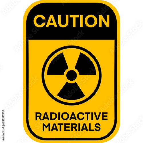 Caution signs. Dangerous zone. Radioactive materials sign.