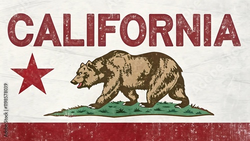 California Flag on a White Background