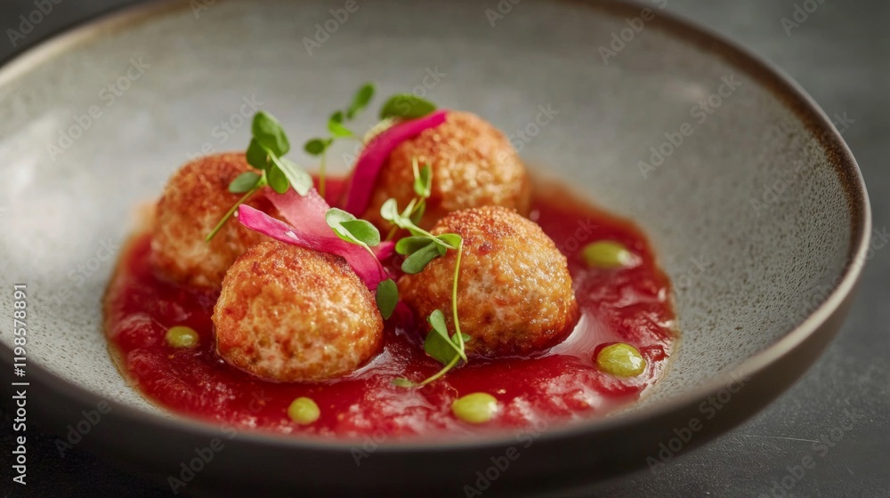 Crispy Rice Balls with Vibrant Tomato Sauce and Fresh Herbs Crispy Rice Balls with Vibrant Tomato Sauce and Fresh Herbs