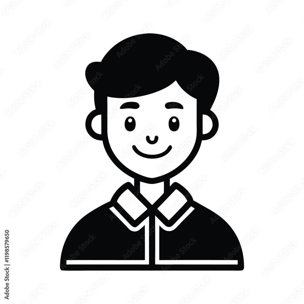 Friendly Boy Profile Icon, Perfect for Educational or Social Media Use Friendly Boy Profile Icon, Perfect for Educational or Social Media Use