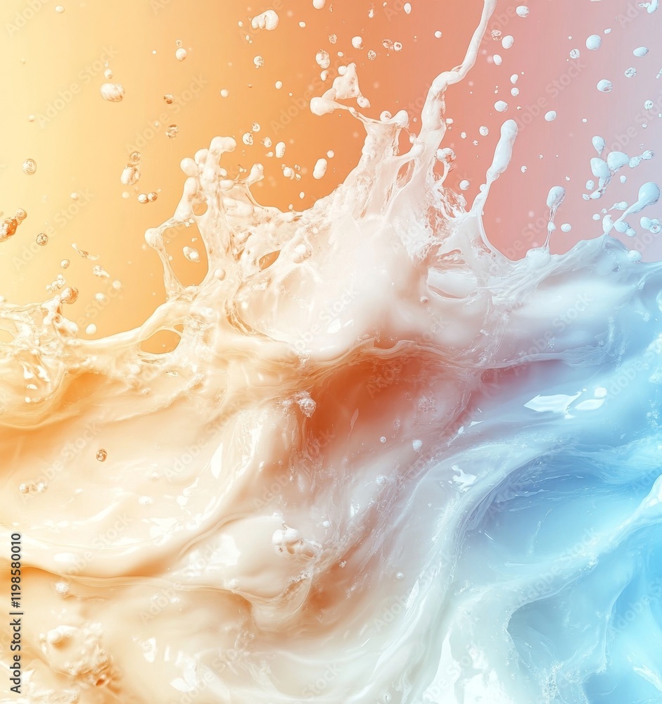 Fototapeta premium Splash of Milk Abstract Digital Concept, Generative AI