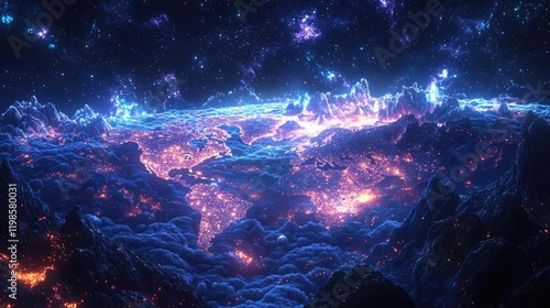 Wallpaper Mural Dust pollution concept. Stunning visual of the Earth surrounded by cosmic energy and vibrant nebula. Torontodigital.ca