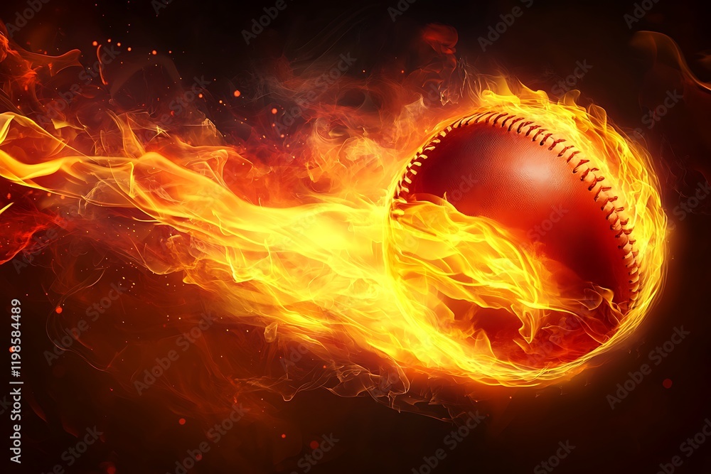 Fiery Cricket Ball: A Dramatic Sports Image Fiery Cricket Ball: A Dramatic Sports Image