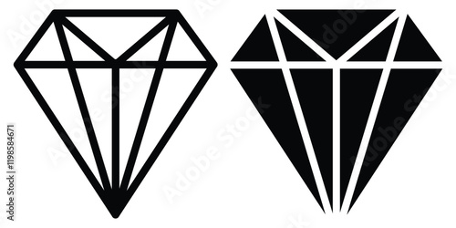 Diamond Icon set. Diamond gems vector icon. Diamond icon flat vector illustration. 