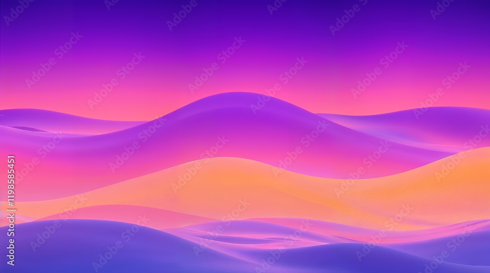 Digital graphic depicts smooth, flowing abstract waves in shades of purple, pink, and peach that create a soft, dreamy effect, perfect for a modern design