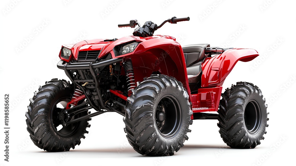 Powerful All-Terrain Vehicle (ATV) in Vibrant Red for Rugged Adventures
