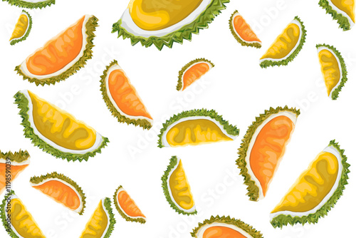 a bunch of half ripe durians that have been peeled far apart without a background