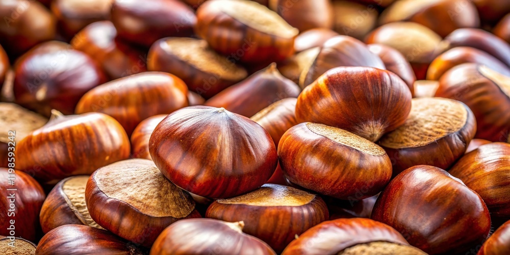 High-Resolution Image of Natural Chestnuts: Pile of Freshly Harvested Chestnuts, Close-Up View High-Resolution Image of Natural Chestnuts: Pile of Freshly Harvested Chestnuts, Close-Up View