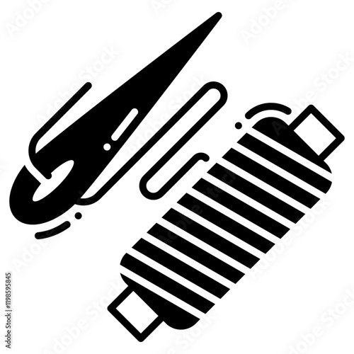 Embroidery Icon with Needle and Thread