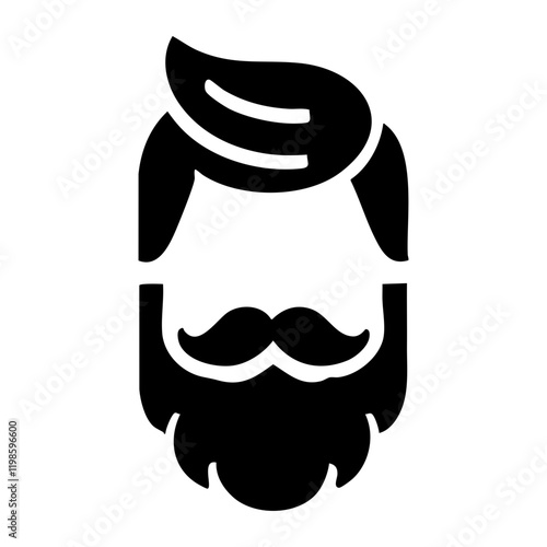 beard silhouette vector