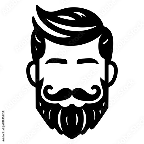 beard silhouette vector