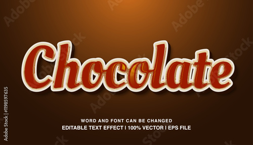 editable text effect chocolate typeface