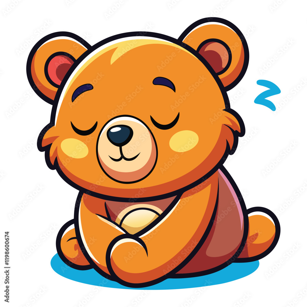  Cute Bear Sleeping Cartoon Vector Icon Illustration
