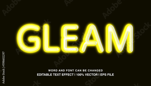 editable text effect gleam