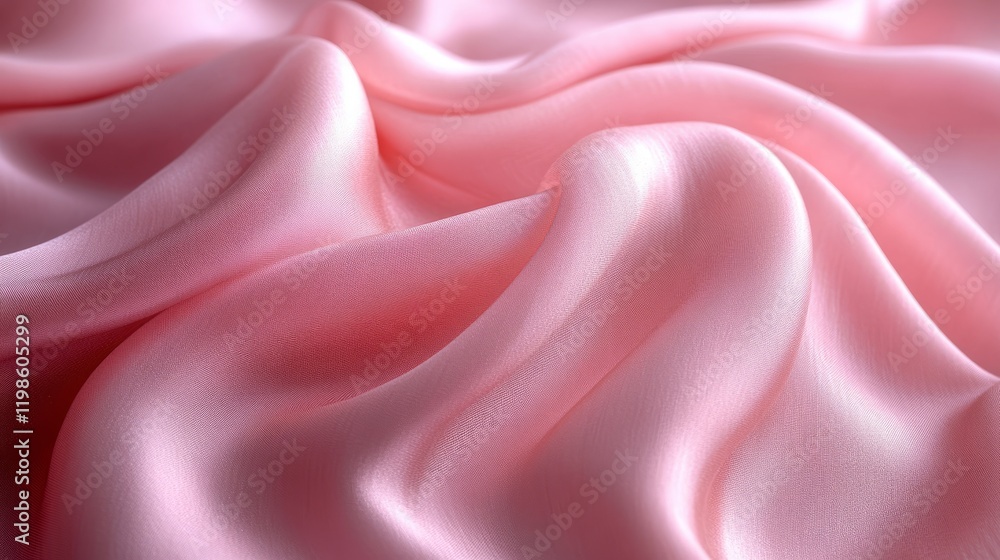 Obraz premium Soft pink fabric draped elegantly to create smooth curves and waves in beautiful natural light