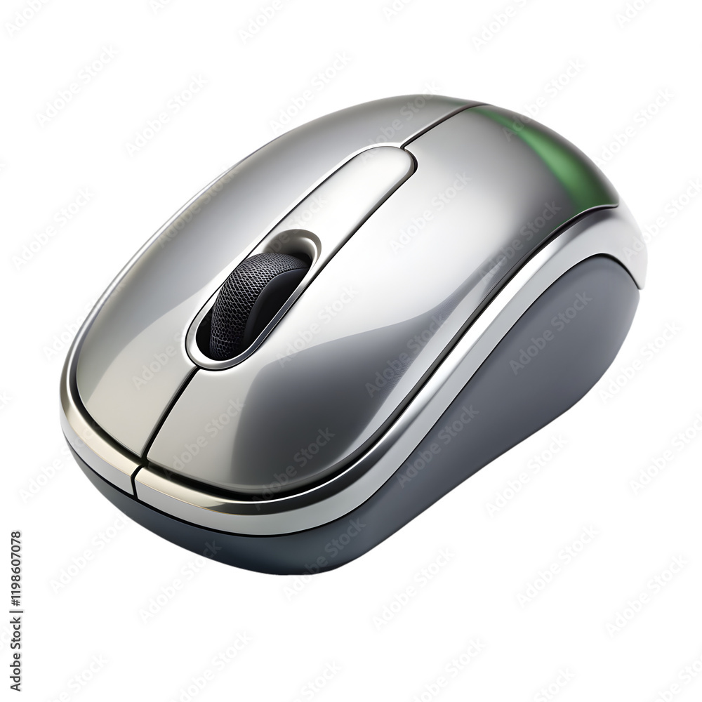Computer mouse with a light isolated on transparent background Computer mouse with a light isolated on transparent background