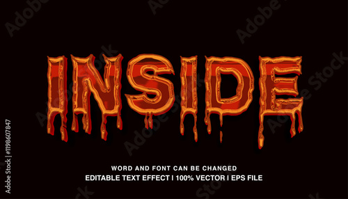 Foto editable text effect inside red slime sticky texture typeface