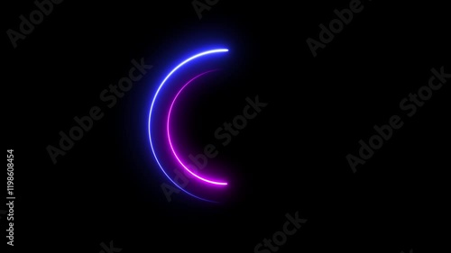 Wallpaper Mural Abstract glowing neon Circle frame background animation , neon ring background .Neon circle round animation . Torontodigital.ca