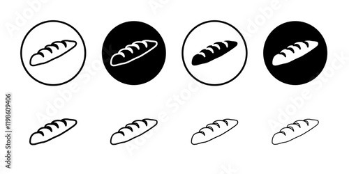 Bread loaf icon black and white vector sign