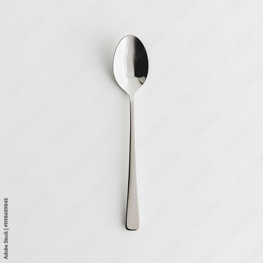 A spoon is shown on a white background A spoon is shown on a white background