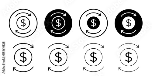 Exchange rate icon black and white vector sign