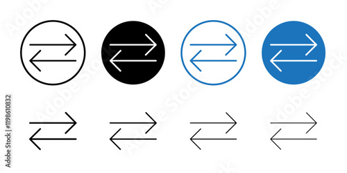 Exchange icon black and white vector sign