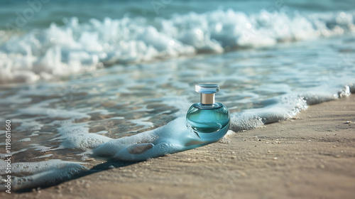 A refreshing fragrance resting on the sandy shore ideal for a tranquil day spent by the ocean waves photo