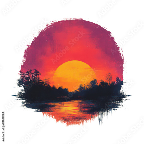 Sunset over the Serene Lake: A Breathtaking Vista