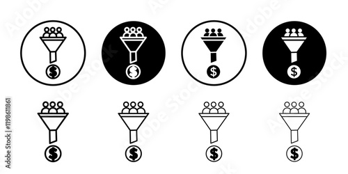 Lead conversion icon black and white vector sign