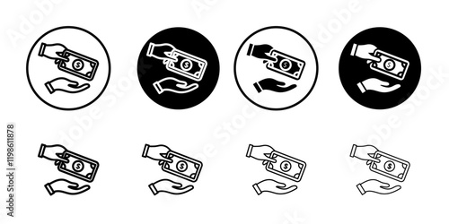 Loan icon black and white vector sign