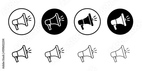 Megaphone icon black and white vector sign