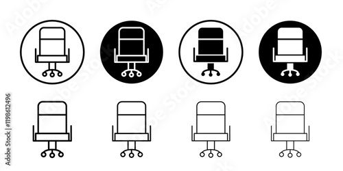 Office chair icon black and white vector sign