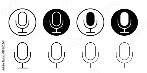 Podcast icon black and white vector sign
