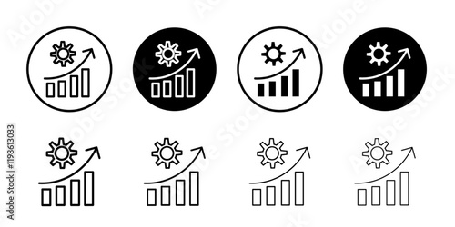 Productivity icon black and white vector sign