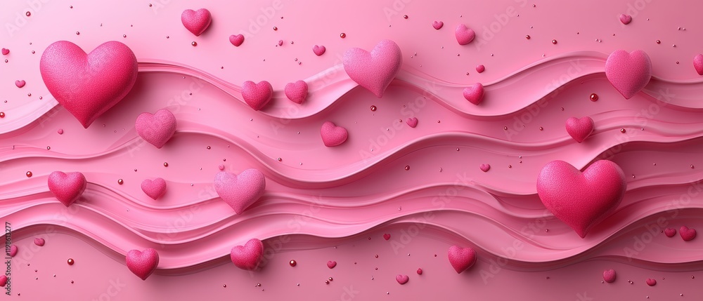 Romantic Pink Heart Background for Valentine's Day Celebration Romantic Pink Heart Background for Valentine's Day Celebration