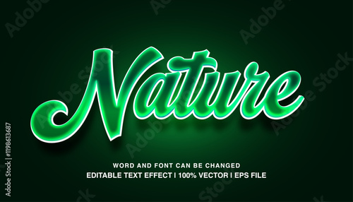 editable text effect nature green